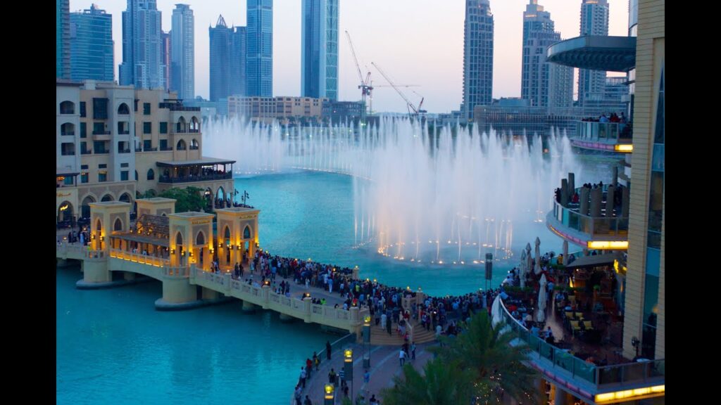 Dubai Mall and Burj Khalifa Fountain Show